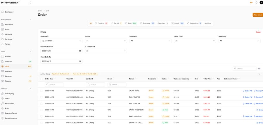 MyApartment 物業管理系統